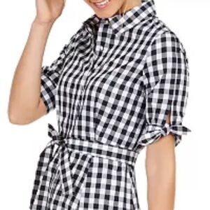 Calvin Klein Modern 1950’s Gingham Shirt Dress